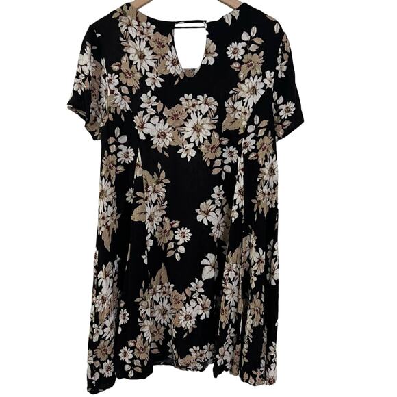 Anthropologie ASTR the Label Black Floral Babydoll Dress Size Medium - Picture 1 of 8